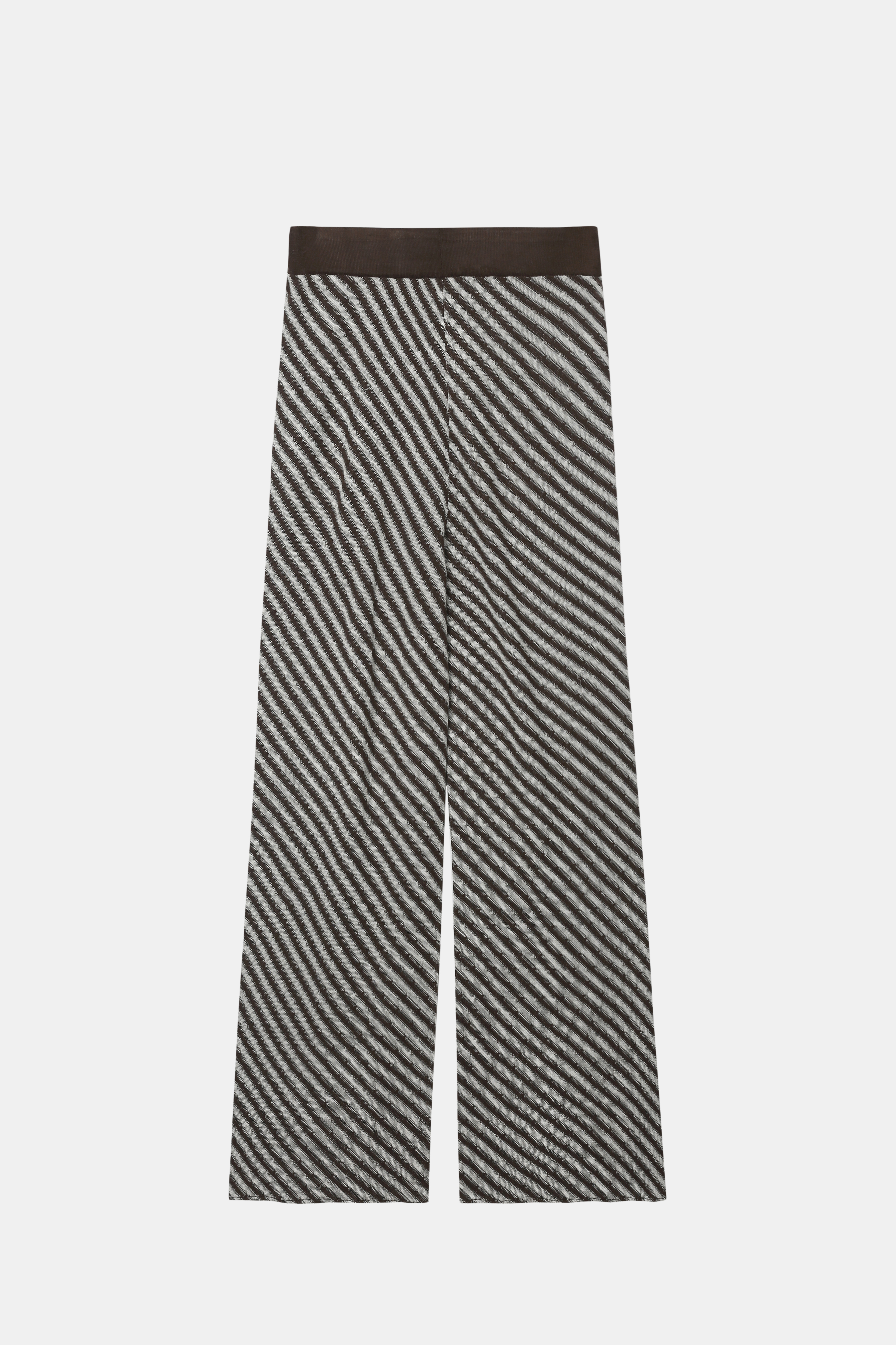 Pantalon grand à pattes à rayures en noir et blanc pour femmes avec lacets