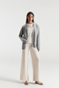 Cardigan gris du cou cachemire en cachette en c pur pour femmes