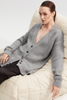 Cardigan à manches longues en tricot gris