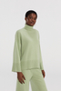 Pull en tricot à col roulé vert surdimensionné vert