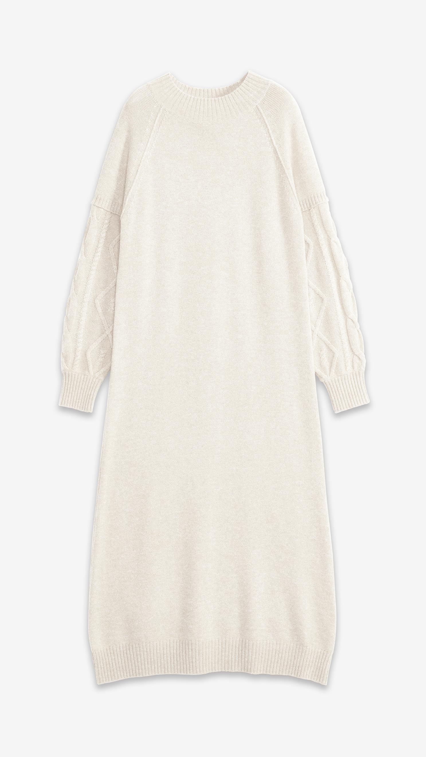 Robe classique en cachemire tricotée torsadée pour femme | Fabricant OEM de robe pull de luxe