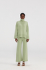 Pull en tricot à col roulé vert surdimensionné vert