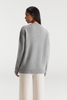Cardigan gris du cou cachemire en cachette en c pur pour femmes