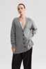 Cardigan à manches longues en tricot gris