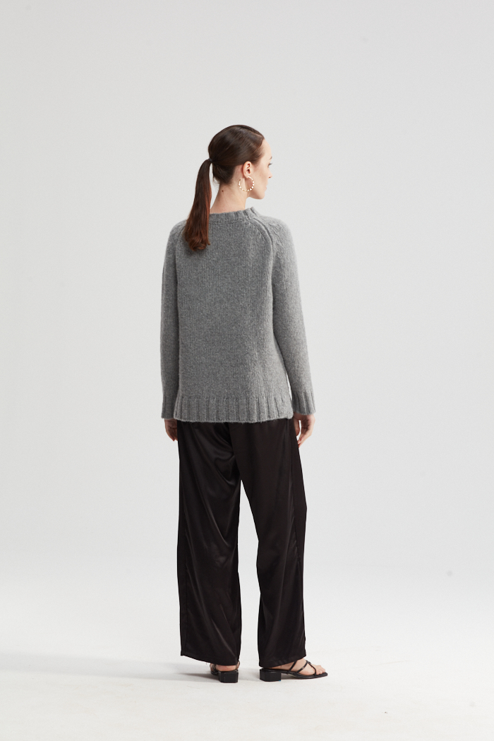 Cardigan à manches longues en tricot gris