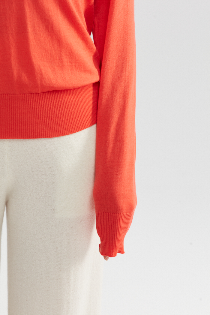 Pull en tricot à manches longues orange