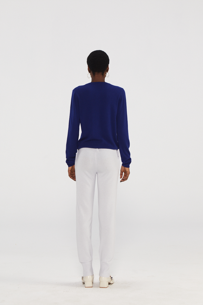 Pull cardigan en cachemire de la marine premium