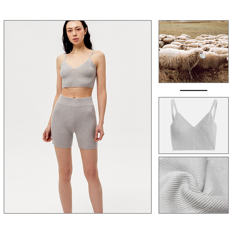 Luxuent soutien-gorge de sport tricoté 100% en cachemire pour le confort ultime