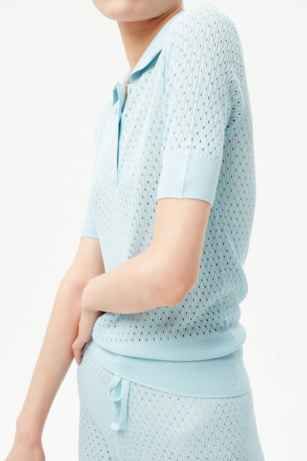T-shirt de polo de Podel en laine pour femmes