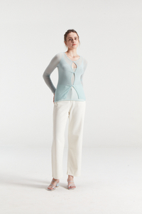 Pull d'air de laine d'air de la laine d'air des femmes légères et à moitié transparentes