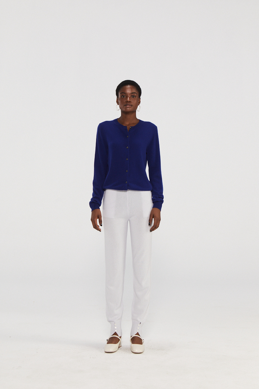 Pull cardigan en cachemire de la marine premium