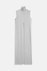 Robe grise du cou cachemire pur pour femmes