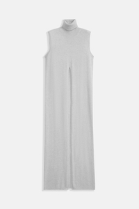Robe grise du cou cachemire pur pour femmes