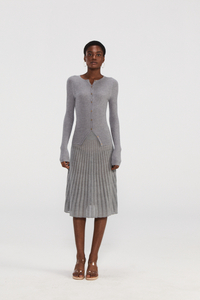 Cardigan en tricot mixte de soie brillante luxueuse