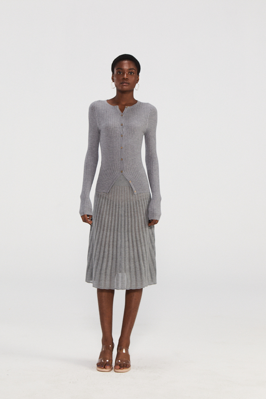 Cardigan en tricot mixte de soie brillante luxueuse