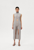 Robe grise du cou cachemire pur pour femmes