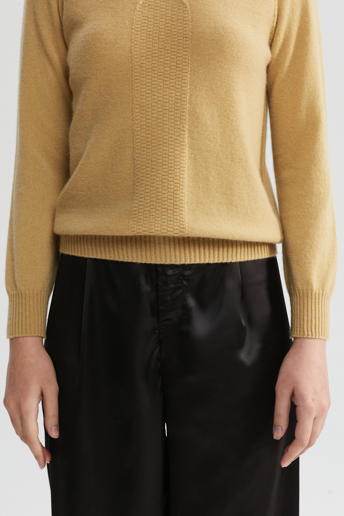 Pull à manches longues jaune clair 