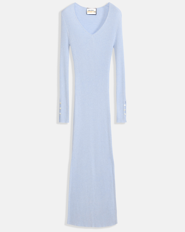 Robe longue col V femme