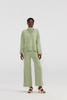 Pantalon à jambes larges en tricot vert clair