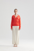 Pull en tricot à manches longues orange