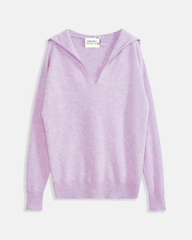 Sweat à capuche violet en cachemire pour femme