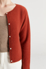 Cardigan à bouton rouge rond du cou rond brossé pur brossé pur