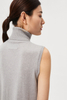 Robe grise du cou cachemire pur pour femmes