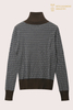Pull rayé marron foncé Premium pour hommes | OEM à rayures sans couture