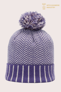 Bonnet en pur cachemire rayé haut de gamme | Accessoires en tricot OEM