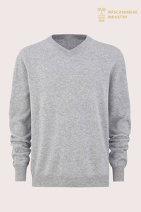 Pull à col en V en pur cachemire 12GG Premium pour hommes | OEM de tricots personnalisés