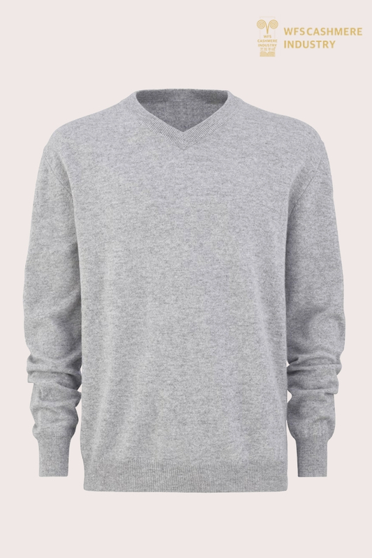 Pull à col en V en pur cachemire 12GG Premium pour hommes | OEM de tricots personnalisés