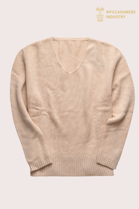 Pull en cachemire épais à col en V pour femme | OEM en tricot lourd