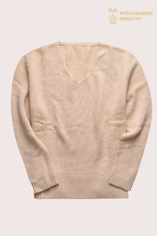 Pull en cachemire épais à col en V pour femme | OEM en tricot lourd
