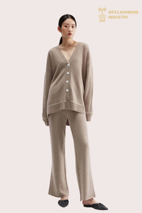 Cardigan boutonné sur le devant 100 % cachemire haut de gamme pour femme | Fabricant de tricots OEM