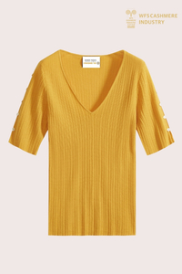 Pull d'été en cachemire de qualité supérieure à col en V | OEM en tricot léger