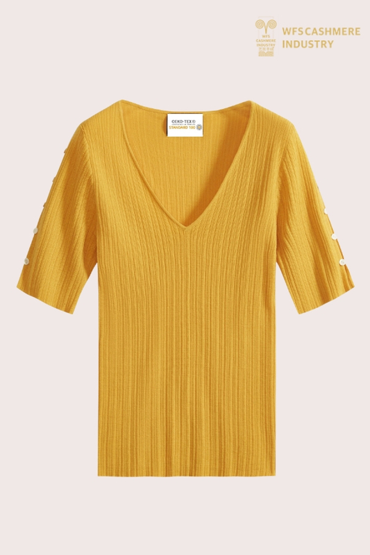 Pull d'été en cachemire de qualité supérieure à col en V | OEM en tricot léger