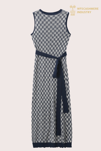 Robe longue en pure soie 18GG OEM | Usine de tricots de luxe