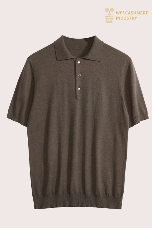 Polo tricoté en mélange de soie et de coton 16GG Premium pour hommes | OEM d'été de luxe