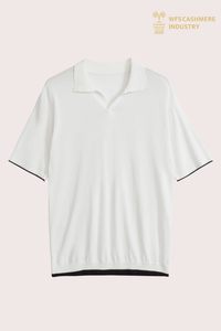 Polo à col en V en pur coton 16GG Premium pour hommes | Johnny Collar Tricots OEM