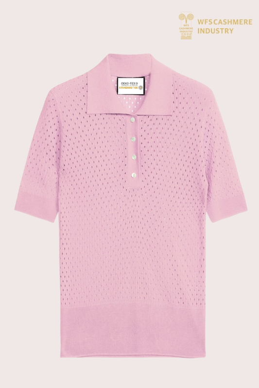 Polo pointelle en soie et cachemire haut de gamme | OEM de vêtements de villégiature