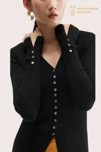 Cardigan col en V en laine et cachemire Premium RWS | Tricots OEM durables