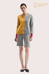 Cardigan en pur cachemire à col en V personnalisé | Fabricant de tricots OEM pour femmes