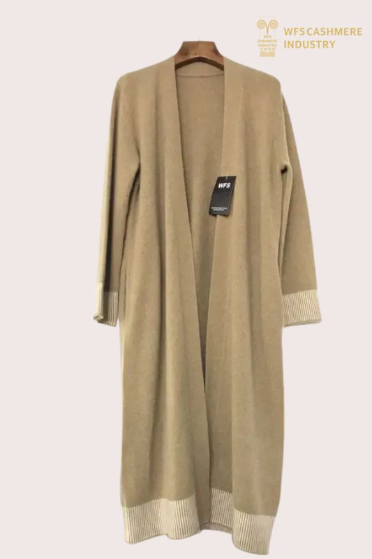 Cardigan long en laine et cachemire 7GG Premium pour femme | Fabricant de tricots OEM
