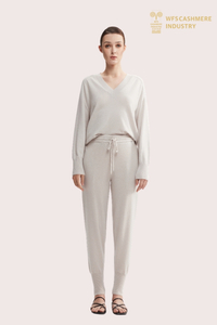 Pantalon tricoté 100% pur cachemire lavable pour femme | OEM de vêtements de détente haut de gamme