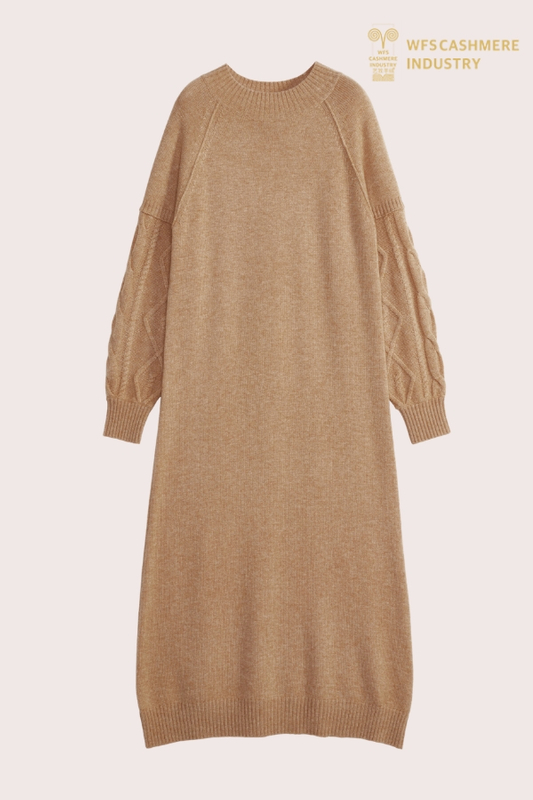 Robe classique en cachemire tricotée torsadée pour femme | Fabricant OEM de robe pull de luxe