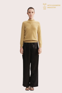 Pull jaune clair 100 % cachemire sans couture haut de gamme | Tricots OEM/ODM avancés