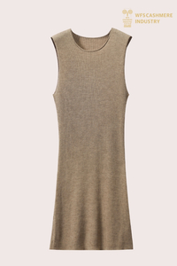 Robe en tricot minimaliste sans manches à col rond pour femmes | Fabricant OEM de capsules polyvalent