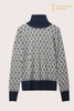 Pull à col roulé color-block personnalisé | OEM de tricots Intarsia