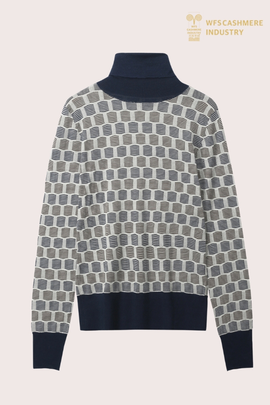 Pull à col roulé color-block personnalisé | OEM de tricots Intarsia