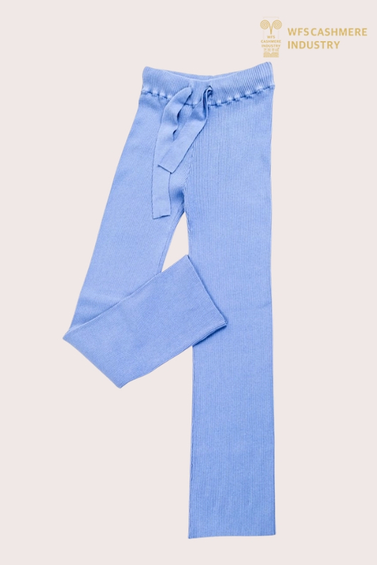 Petit pantalon de jogging côtelé en pur cachemire | Fabricant OEM de vêtements de détente de luxe
